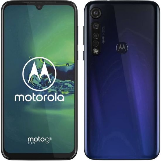 MotorolaMoto G8 Plus,Smartphone64,6.3 pouces(16 cm ) double SIMAndroid™ 9.0,48 Mill. pixelbleu foncé