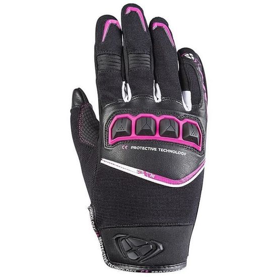 Gants moto ?�t?� femme Ixon rs run - noir/blanc/fushia - 2XL - Cdiscount Auto
