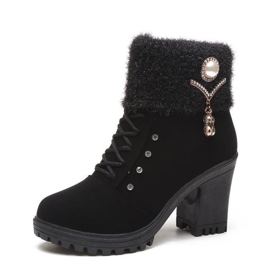 Bottes Courtes Femme Noir Taille 9 (40 EU) - FOREVER 21 - État Très Propre