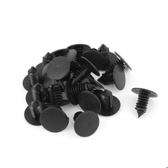 50 Pièces Clips Rivet Plastique 5mm Pare-Chocs Voiture - Fixation Robuste Noir
