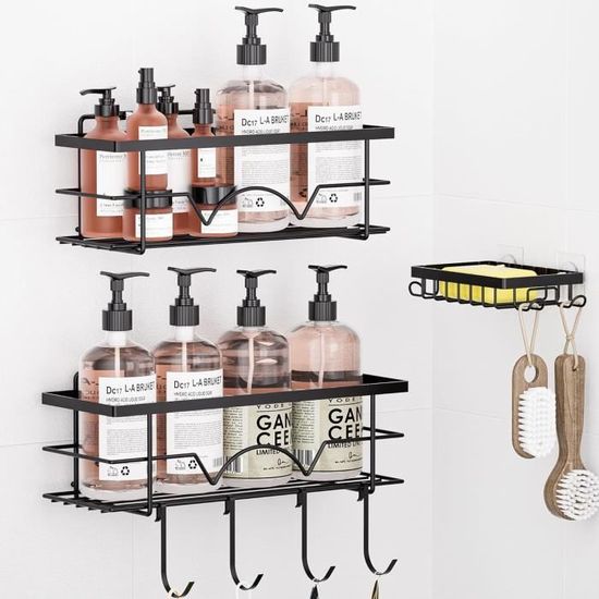 Etagere Douche Sans Percage Le Noir Porte Gel Douche Salle De Bain