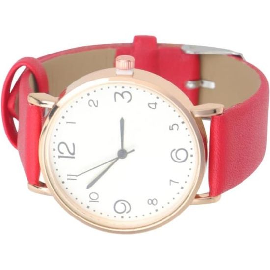 Montre Femme DeJuno Classic II - Mouvement Thai, Bracelet Cuir Véritable, Neuf Avec Défauts