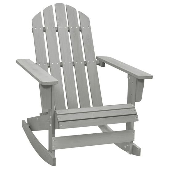 Chaise à bascule de jardin en bois massif - Gris - VIDAXL - Design élégant et intemporel - 72 x 92 x 104 cm