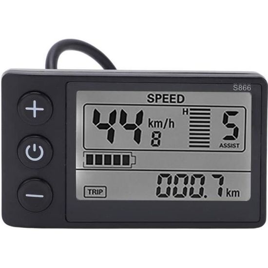 Compteur Intelligent LCD Pour Vélo électrique - Modèle S810, 36V, IP65, 6 Broches - Affichage Vitesse, Batterie, Phares