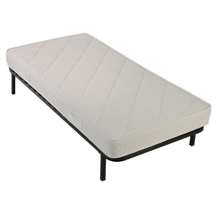 PACK SOMMEIL Sommier kit + matelas roulé 90 x 190 - 16 cm