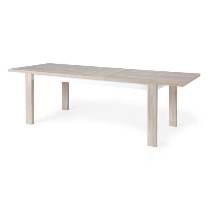 GAMI - Table avec allonge - Décor chêne - L 180/240 x P 90 x H 70 cm - Made in France - OLERON
