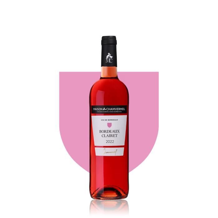 Vin AOC Bordeaux Clairet 2020 - Vin ROSE - Fruite, long et HVE - 9L (12bt)