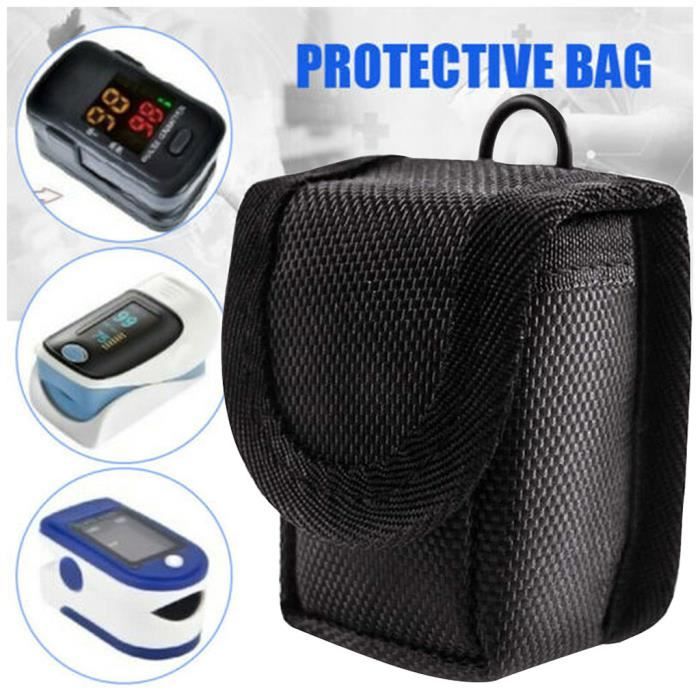 Pochette pour oxymètre de pouls pour doigt Sac de rangement pour étui portable Sac de protection noir ke770