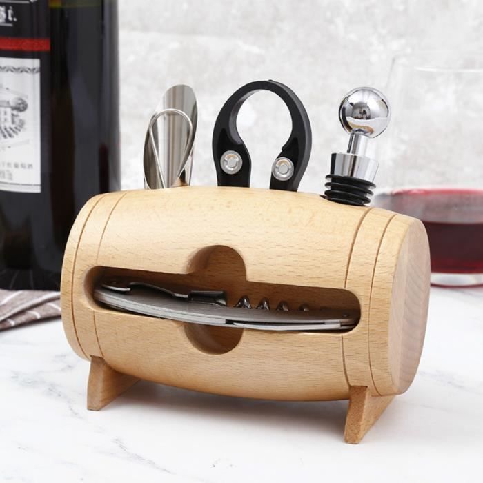 Ouvre-bouteille De Vin Outil À Vin Coffret Cadeau Casier À Vin En Bois