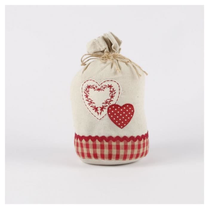 Bloque-Porte Coeur Vichy Rouge 20x15cm