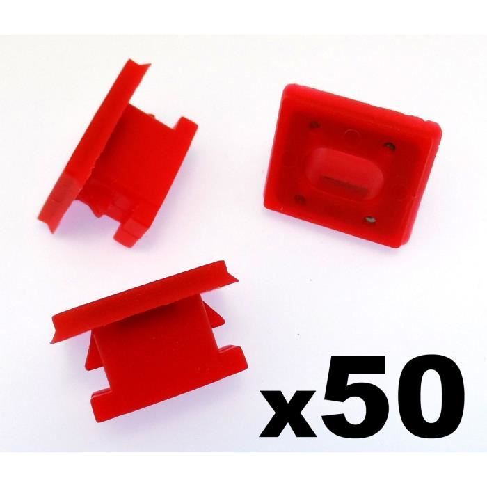 50x BMW Bordure De Tableau De Bord Bande Passe-fil Rouge Clips pour Panneau