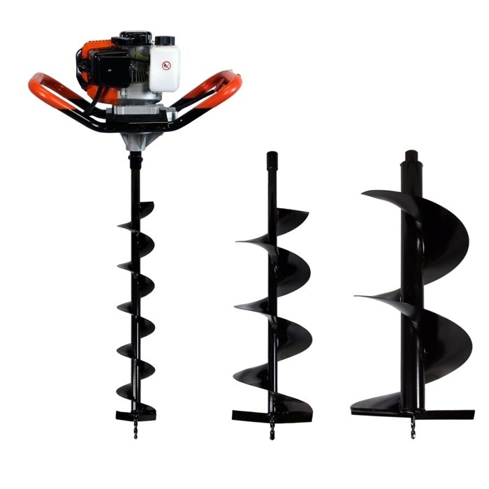 Tarière thermique 52 cm3, 3 CV + lot de 3