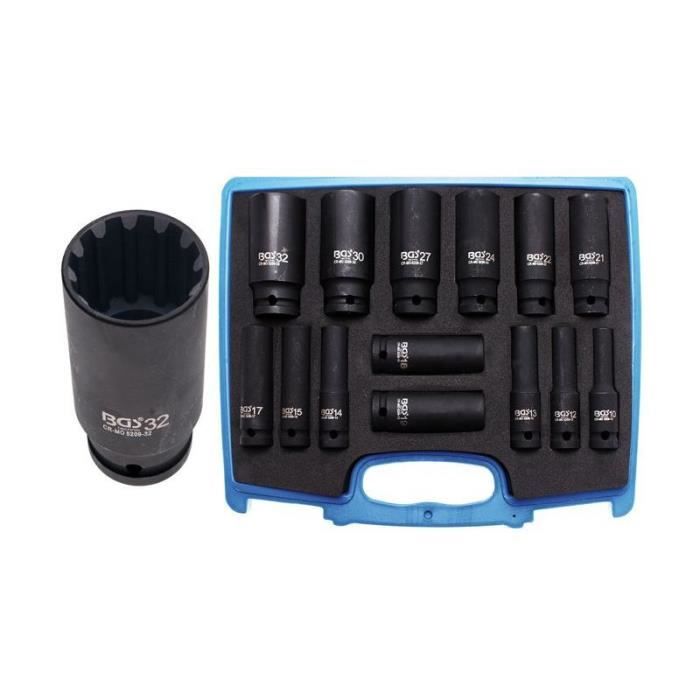 Jeu de douilles Gear Lock 12,5 mm (1/2-) 10 - 32 mm 14 pièces