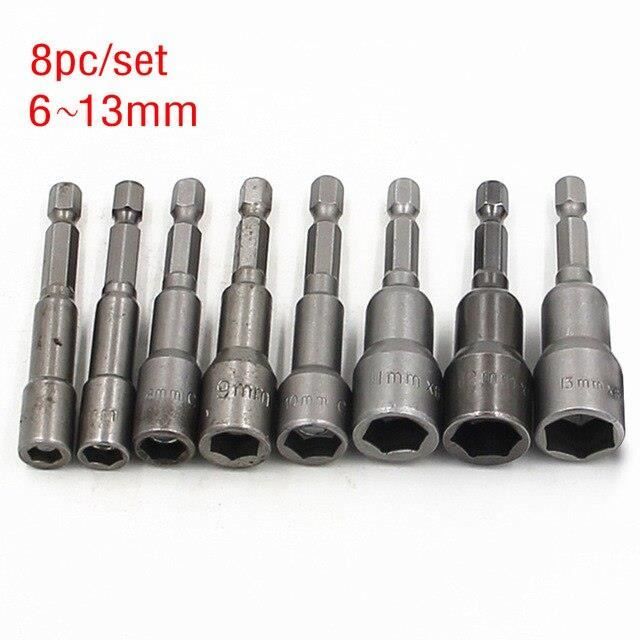 A3080 8 pièces 10 pièces 1-4 tige hexagonale prise adaptateur écrou entraînement peu tournevis électrique Hex outils électriques a