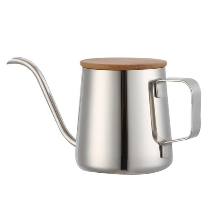 Cafetière,350Ml col de cygne bouilloire bouilloire électrique température réglable isolation en acier inoxydable - Type Silver
