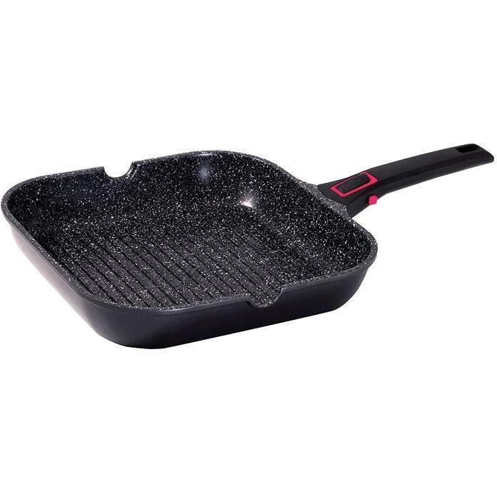 BAUMALU Grill carré Granit Pro - L 28 cm - Noir