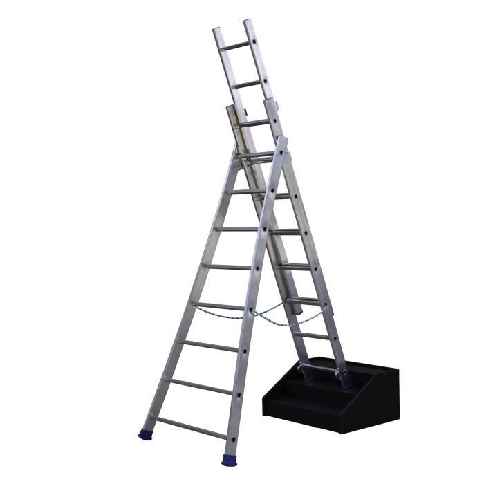 CENTAURE Échelle transformable 3 plans KET3 PRO - 2,6 m / 5,4 m - 3 x 9 barreaux
