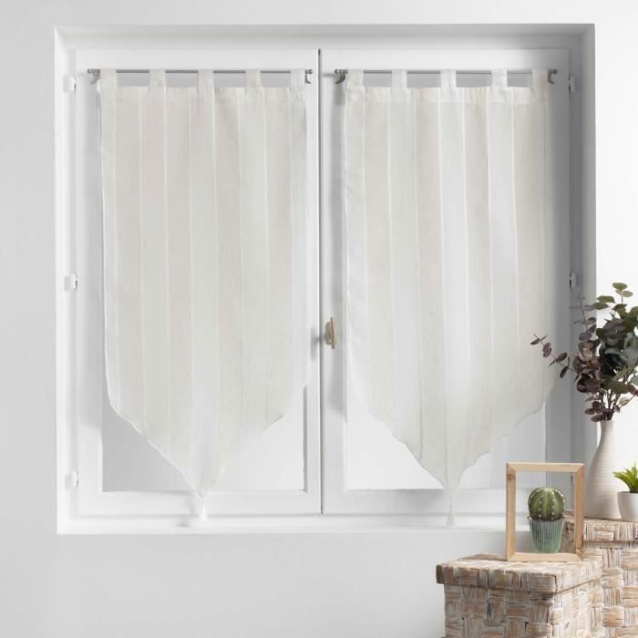 CDaffaires Paire pompon passants 2 x 60 x 120 cm tisse palaos Naturel
