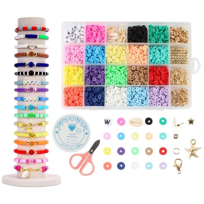 3868PCS Bricolage Perles pour Bracelet pour Bijoux DIY Bracelet Coloré, Perles pour Bracelet Adultes Enfant avec Boîte de Rangement