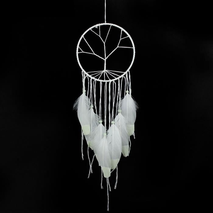 Attrape Rêve Arbre De Vie - 1 Cercle - Fluorescent - Blanc