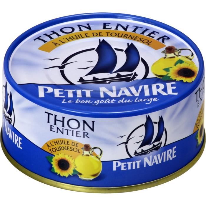 PETIT NAVIRE Thon entier à l'huile tournesol - 160 g
