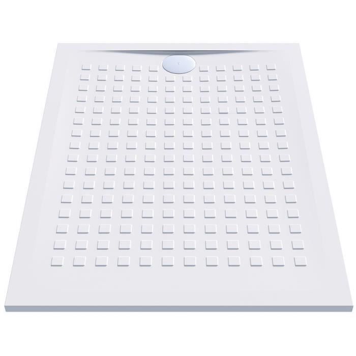 Receveur de douche blanc ultraplat 2.5cm RESISOL - 120x90cm