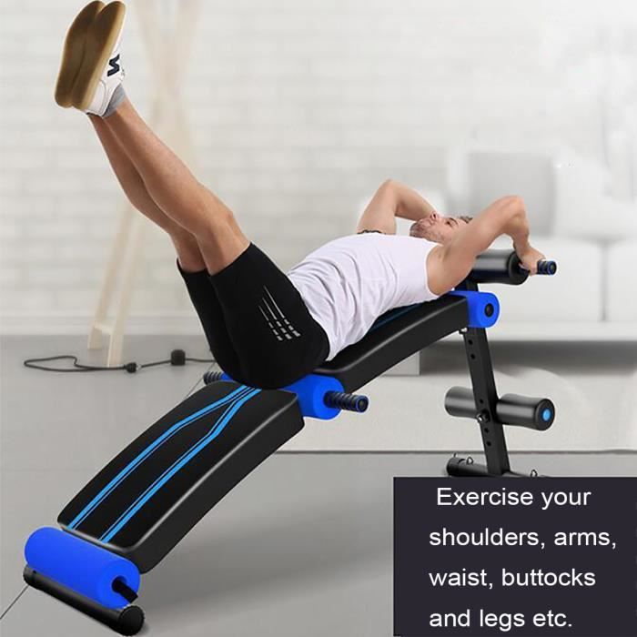 TEMPSA Banc de Musculation Multifonctionnel - Hauteur Réglage - Équipement de Fitness Pliable - Exercice Muscles Abdominaux