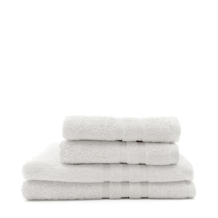 TODAY Lot de 2 Serviettes 50 x 100 cm + 2 Draps de bain 70 x 130 cm - 100% Coton - Chantilly TODAY