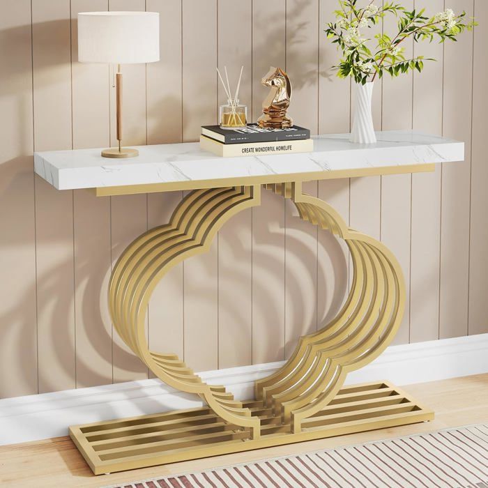 Tribesigns Table Console étroite, Meuble D'Entrée En Faux Marbre,Table