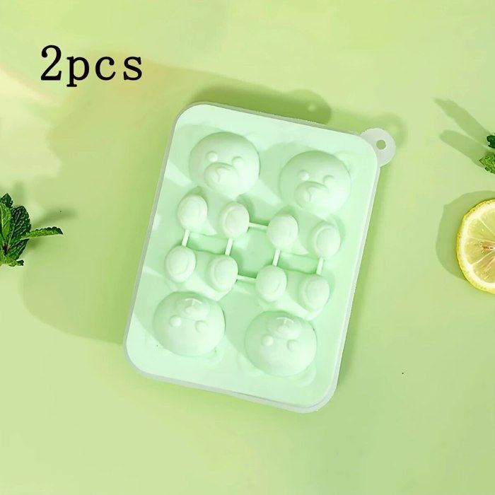 Moules à Ours En Silicone DOwrap - 2 Pièces 3D Pour Glaçons, Chocolat, Résine - Alimentaire