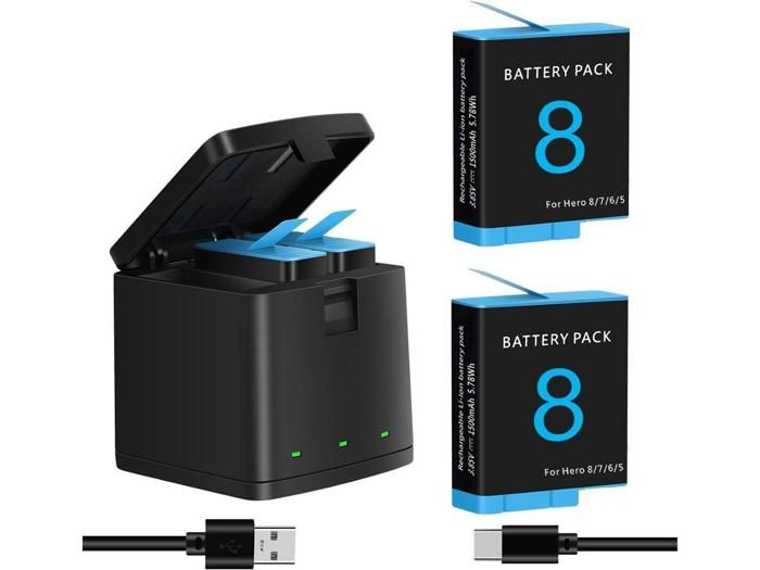 Chargeur Double Batterie GoPro Enduro - Pour HERO13 Black - Officiel