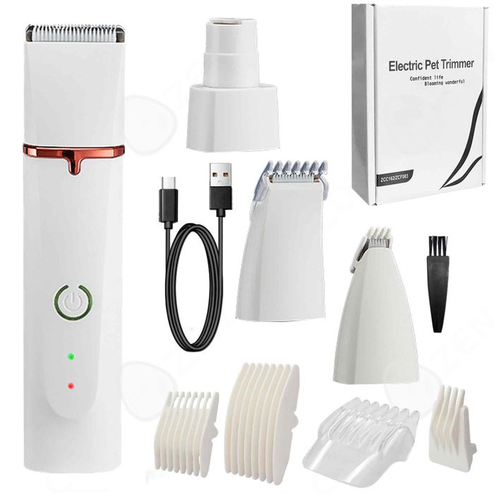Meilleurs prix pour C Tondeuse chien 4 en 1 tondeuses pour chiens avec 4 têtes etanchéité IPX7 silencieuse tondeuse animaux electrique professionnelle