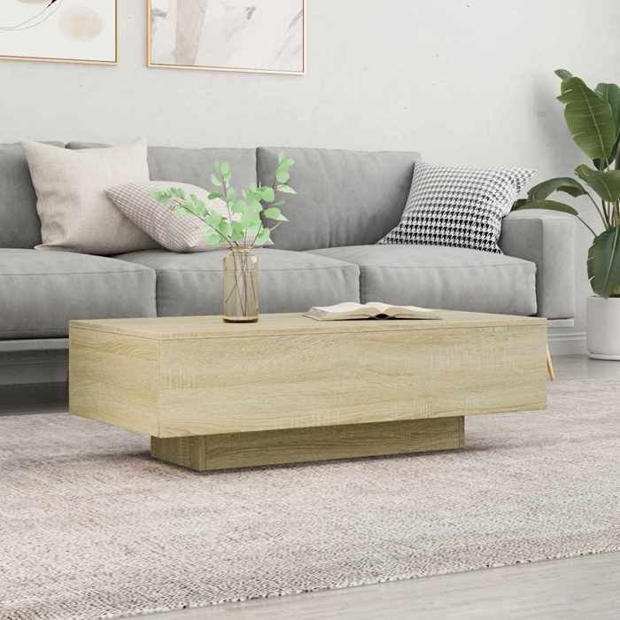 vidaXL Table basse chêne sonoma 100x495x31 cm bois dingénierie table dappoint table de salon table latérale bout de 834894