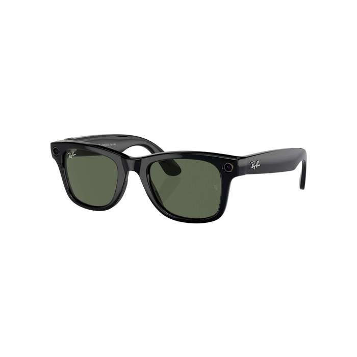Lunettes - RAY-BAN - Meta Wayfarer - Noir - Verres verts G-15 - Connectivité mains libres