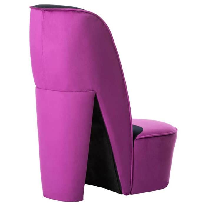 Bon plan Fauteuil dappoint - 1 Personne - Chaise en forme de chaussure à talon haut - Violet Velours - 43x82 5x85 5cm - Pour