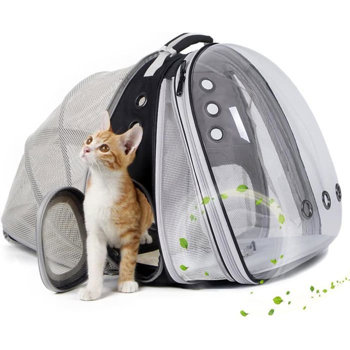 Meilleurs prix pour Grand Sac à Dos de Transport pour Chat à l'avant et à l'arrière Extensible Transparent à Bulles