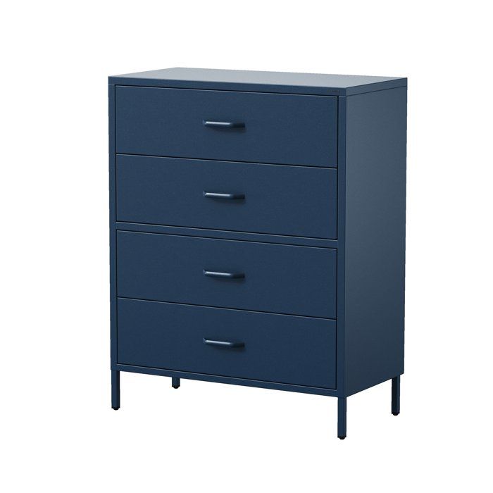 Commode 4 tiroirs CARLA 800 x 1015 x 400 mm Modern: bleu marine