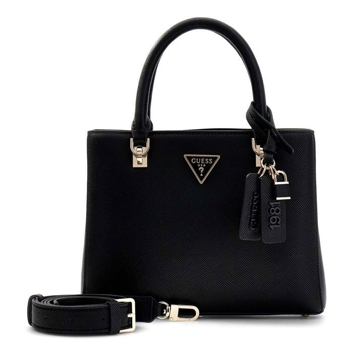 GUESS Sac à main noir pour femme - Noelle II Multi Compartment Satchel S 325003
