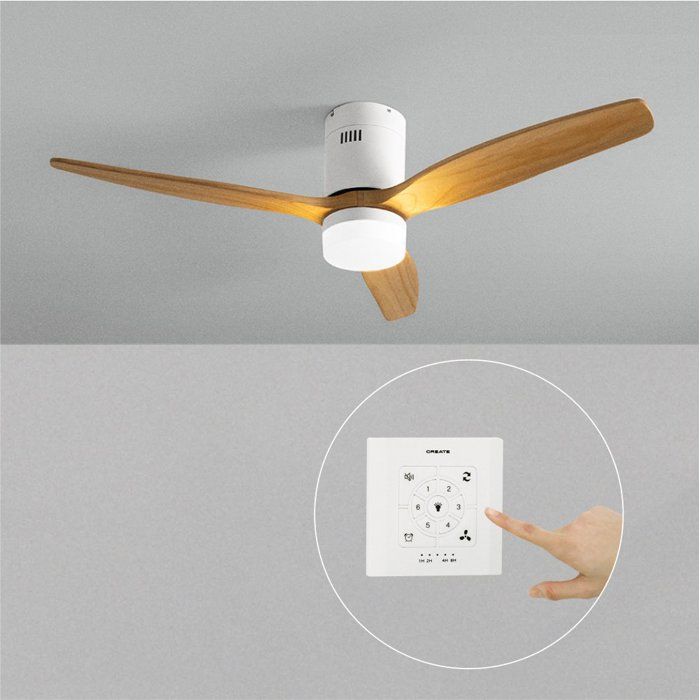 Ventilateur de plafond - Create - Avec lumière - Silencieux - Bois FSC - Ø132cm - Create