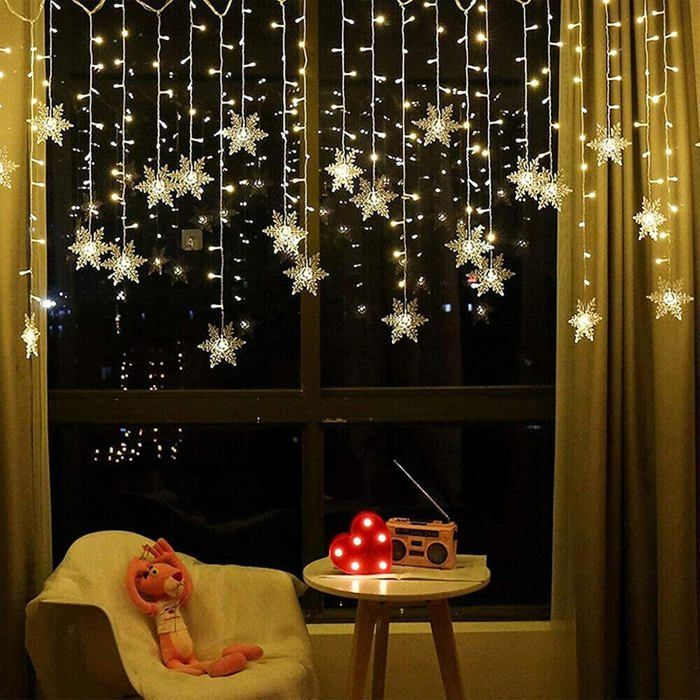 Guirlande Lumineuse Rideau Lumineux 4M Lumières de Noël IP44 Extérieur Intérieur dEclairage Lumière pour Decoration de Fenêtre Guirlande Lumineuse Rideau Lumineux 4M Lumières de Noël IP44 Extérieur Intérieur dEclairage Lumière pour Decoration de Fenêtre