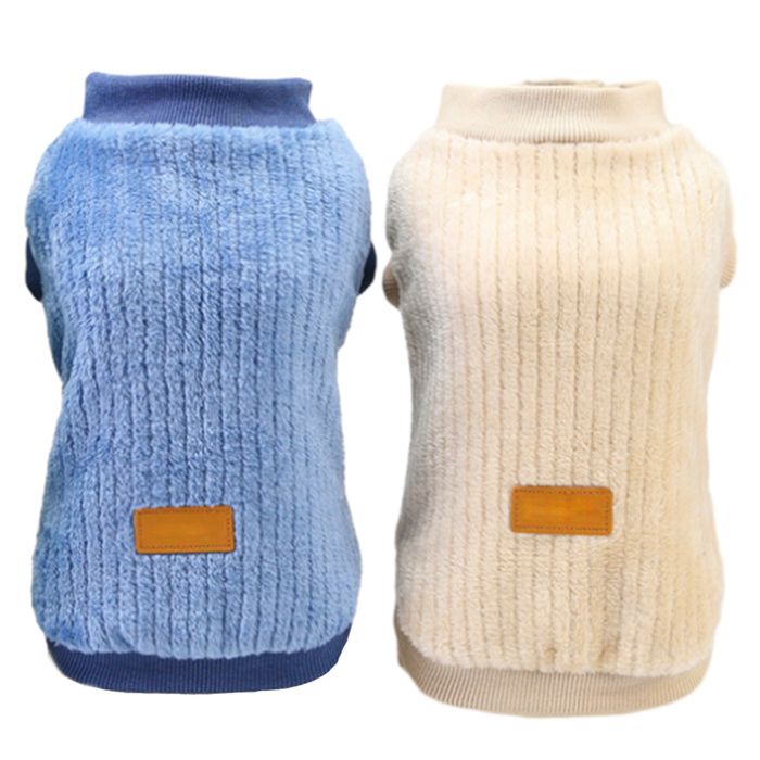 Comparer les prix de Lot de 2 vêtements pour chien pull en peluche doux et chaud pour chiot pull dhiver pour chiot et chat (bleu + kaki)