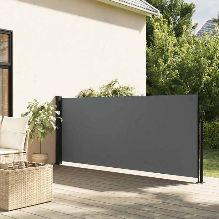 Store latéral rétractable - vidaXL - Anthracite - 140x300 cm - Résistant à leau - Protection UV