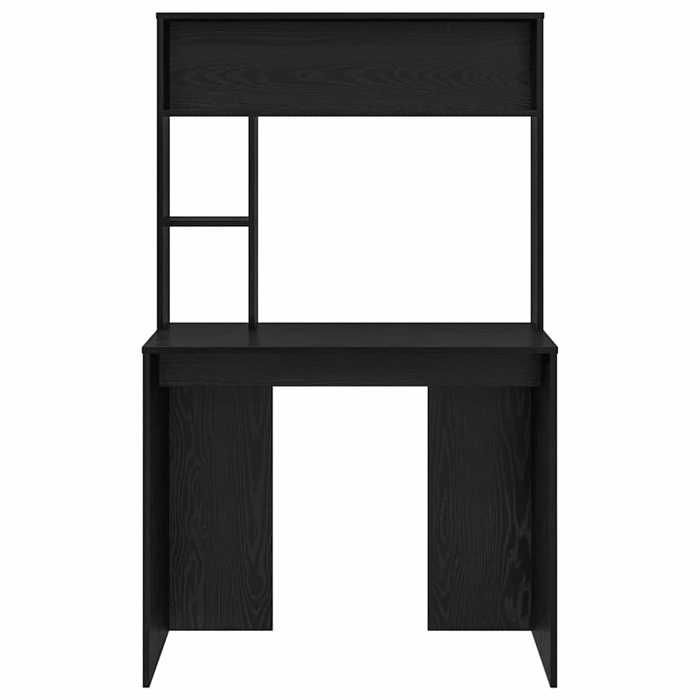 Bureau BURKE Noir Table à écrire - 1 PERSONNE - Chêne noir 91x50x149 cm - Bois dingénierie BB833