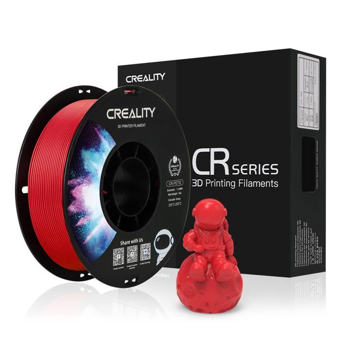 Filament PETG Creality CR-PETG 1KG 1.75mm Facile à imprimer haute ténacité ±0.02 mm anti-enchevêtrement forte adhérence Rouge