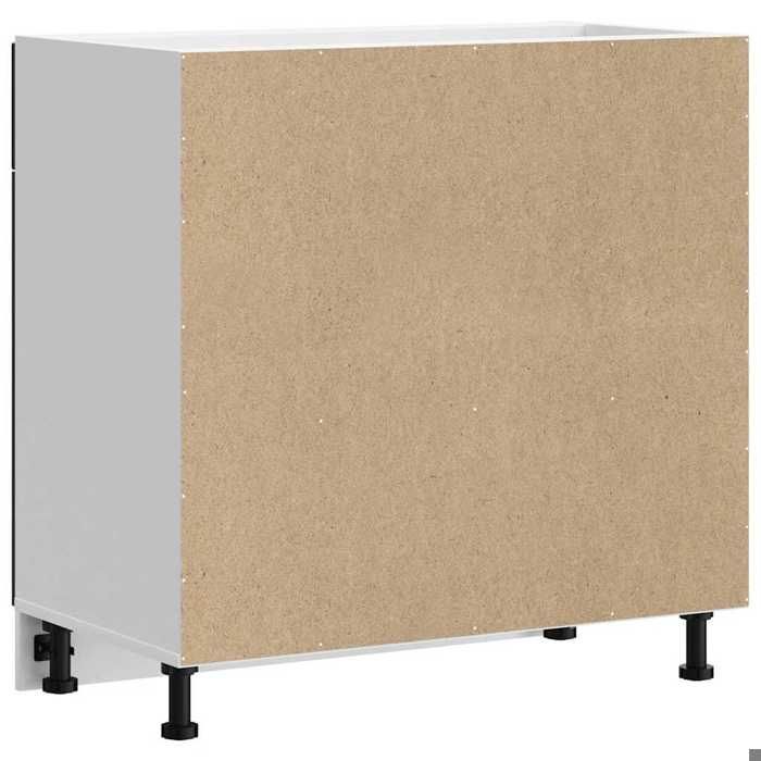 Moderne Placard de cuisine Lucca SWEETY Meuble bas de cuisine noir bois dingénierie 80x46x81.5 cm BB953
