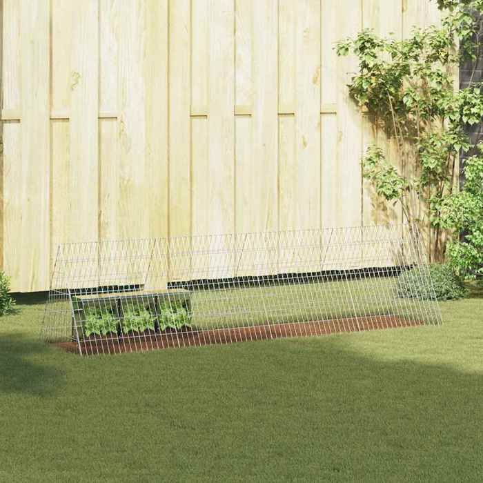 Argent Cage pour lapins - enclos dextérieur - Argent 650x55x55 cm Acier galvanisé A2062