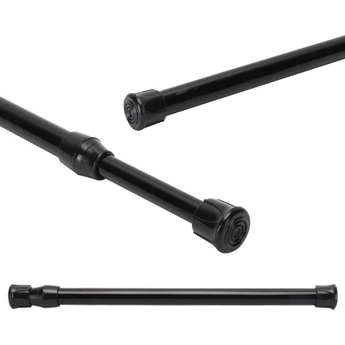 Tringle à rideaux réglable - CACTOSE - Noir - Acier au carbone - Diamètre 1 3 cm - Extensible 40-70 cm
