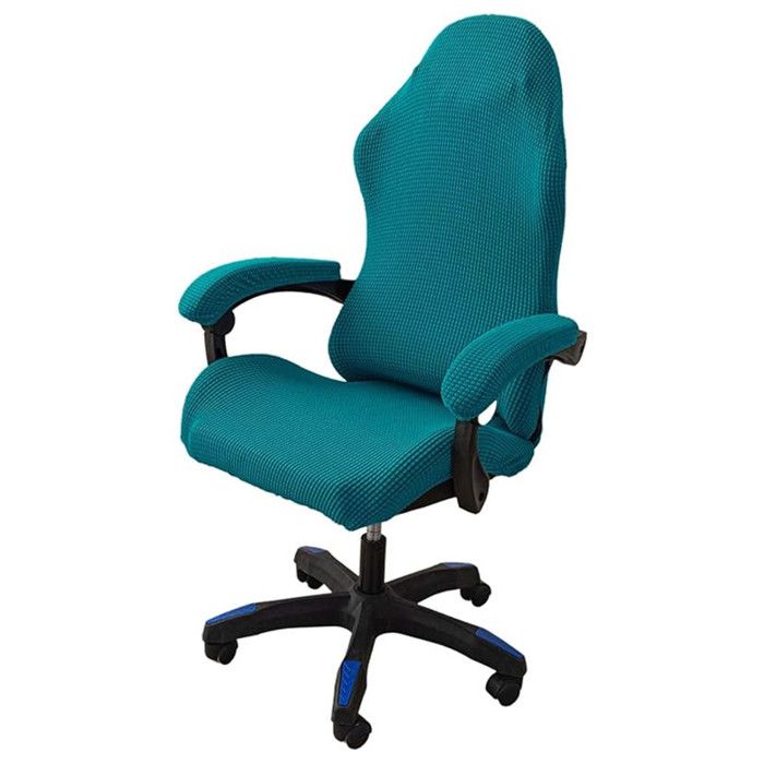 Housse de Chaise de Bureau XJYDNCG Housses de Chaise de Gaming Housse Fauteuil Bureau avec Accoudoirs - Vert Foncé