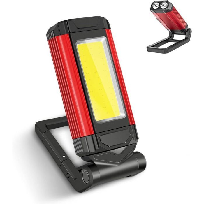 Lampe Torche Travail LED Rechargeable Puissante avec Lumière Rouge Lampe Poche Aimantée Étanche IPX6 peut être Utilisée