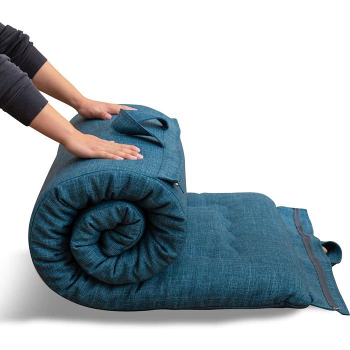 Matelas Futon Pliable Portable Tissu Hypoallergénique Et Coussin De Matelas En Mousse Avec Poignée Et Fermeture À Glissière Pour D